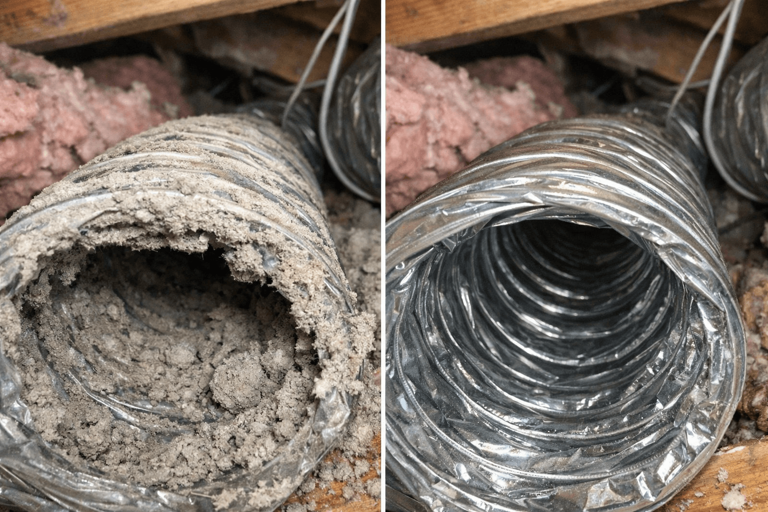 Professional air duct cleaning inside residential HVAC system