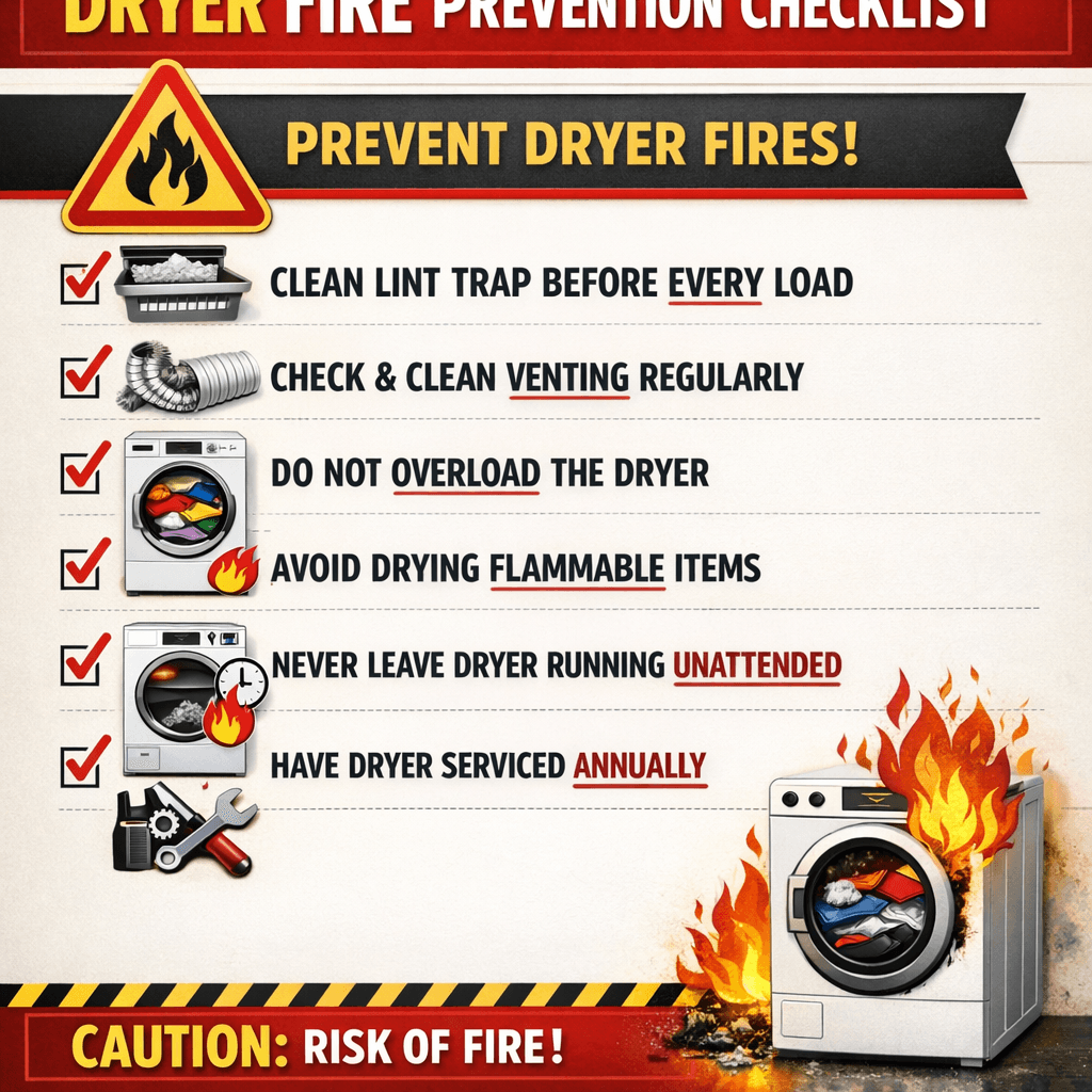 Dryer Fire Prevention Checklist for Florida Homeowners - Warning signs and symptoms