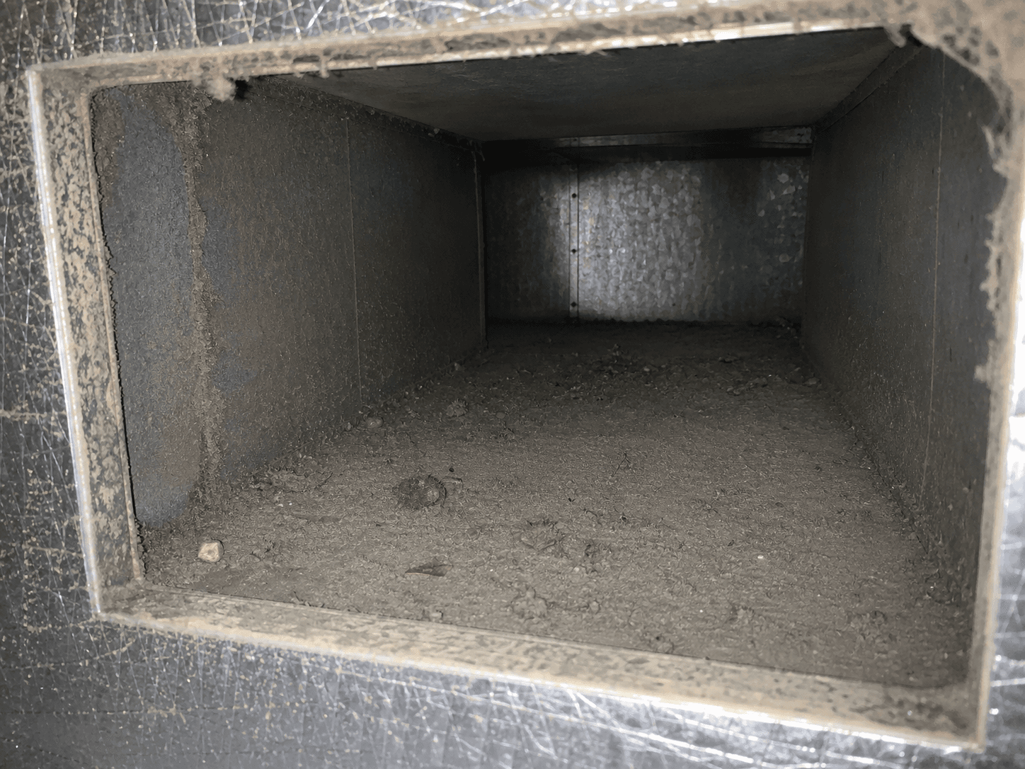 Metal Trunk before air duct cleaning